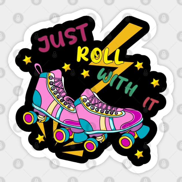 Just Roll With It Skates Pop Art Sticker by FFAFFF